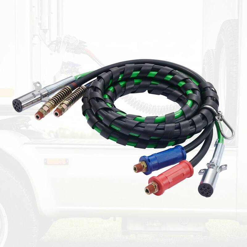 VEVOR 15 ft. Semi Truck Air Lines Kit with 2PCS Glad Hands 3-in-1 Air Hoseand7 Way ABS Electric Power Line for Semi Truck - BKCKQRGTJSHYH8XG8V9