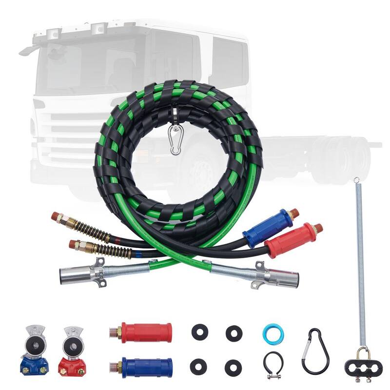 VEVOR 15 ft. Semi Truck Air Lines Kit with 2PCS Glad Hands 3-in-1 Air Hoseand7 Way ABS Electric Power Line for Semi Truck - BKCKQRGTJSHYH8XG8V9