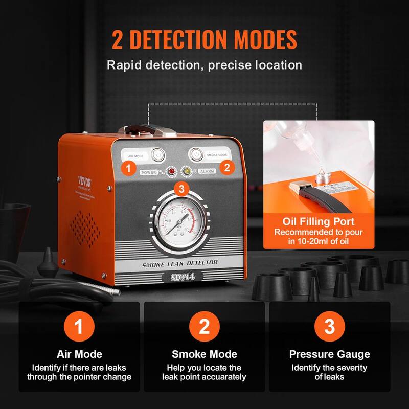 VEVOR Automotive Smoke Machine Leak Detector EVAP Smoke Machine Leak Tester with Built-in Air Pump & Pressure Gauge Dual-Mode - YWCLYWSDQBWLNAY99V9