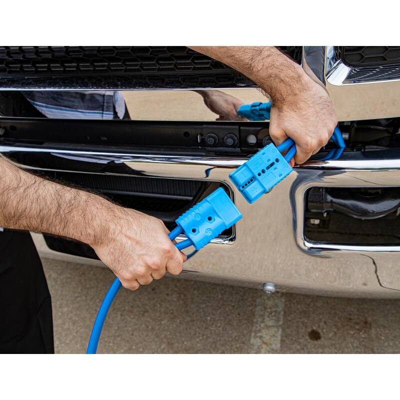 BUYERS PRODUCTS 28 Foot Long Booster Cables with Blue Quick Connect - 600 Amp - 5601026