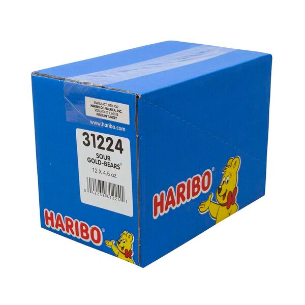 Deliciosos Ositos de Oro Agrio Haribo Haribo en Confección, 4.5 oz., paquete de 12 - 31224