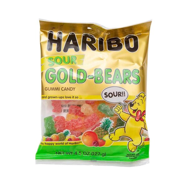 Deliciosos Ositos de Oro Agrio Haribo Haribo en Confección, 4.5 oz., paquete de 12 - 31224