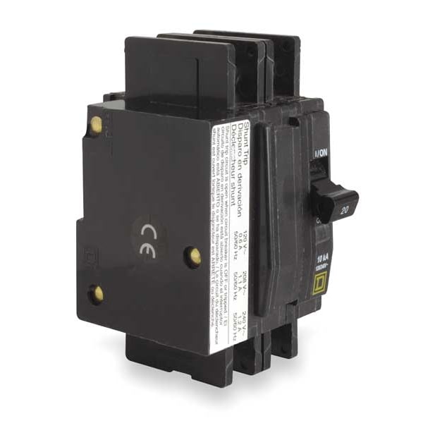 Square D Miniature Circuit Breaker, QOU Series, 125A, 2 Pole, 120/240V AC, 10kA at 120/240V AC - QOU21251021