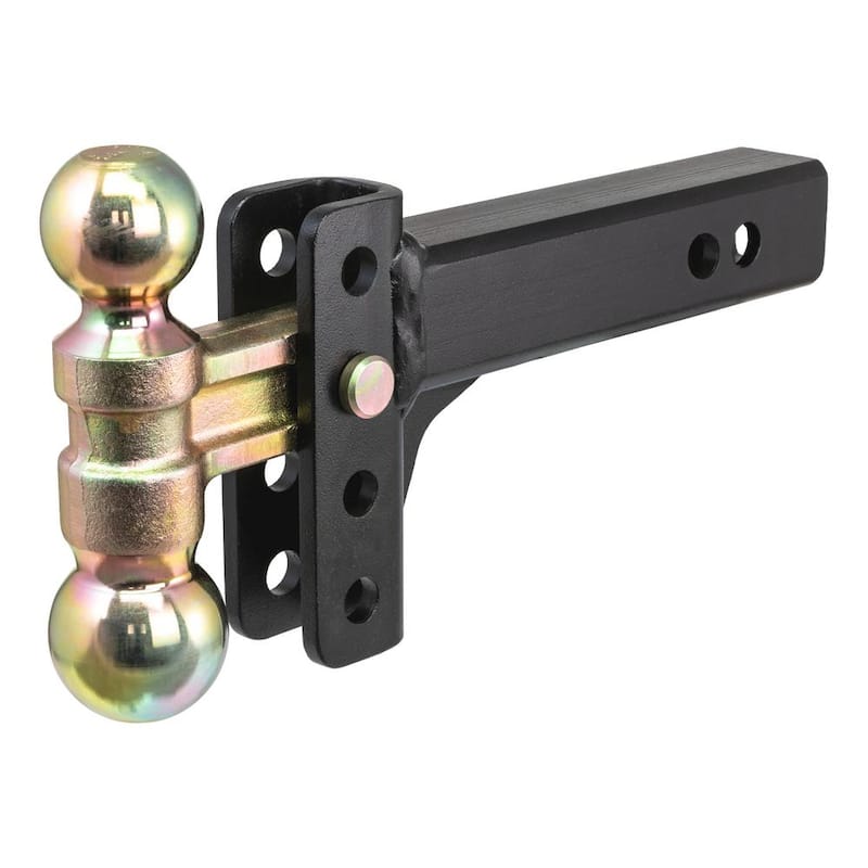 CURT Slim Adjustable Channel Mount with Dual Ball (2 in. Shank, 10K, 3-3/4 in. Drop) - 45903