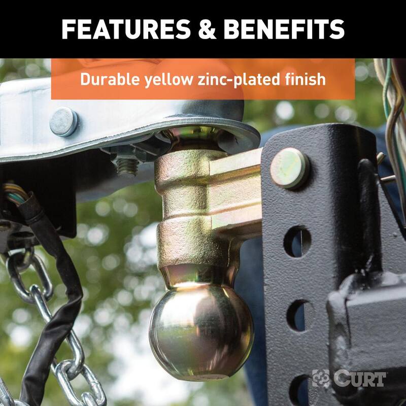 CURT Slim Adjustable Channel Mount with Dual Ball (2 in. Shank, 10K, 3-3/4 in. Drop) - 45903