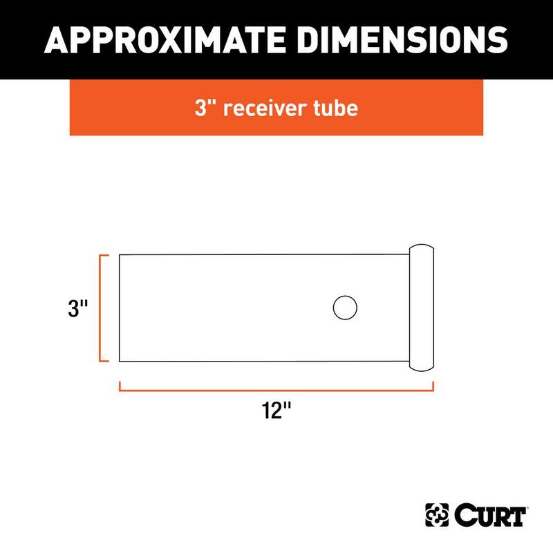 CURT 12 in. Raw Steel Receiver Tubing (3 in. Receiver) - 49513