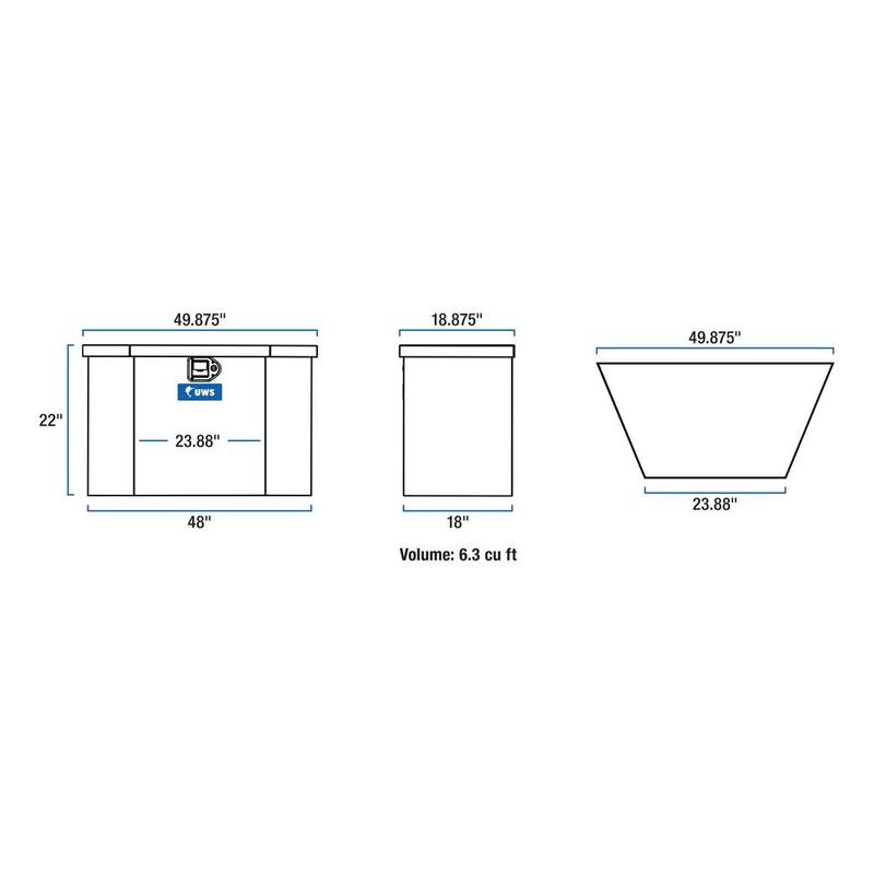 UWS Gloss Black Aluminum 49 in. Trailer Tongue Box (Heavy Packaging) - EC20442