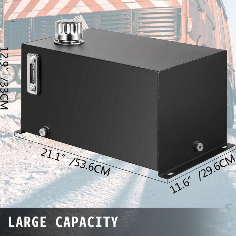 VEVOR Hydraulic Fluid Reservoir Tank 10 Gal. Hydraulic Oil Reservoir Tank Steel with a Temp Gauge Weld-less for tractor trucks - YYYX10JLHDWDJ0001V0