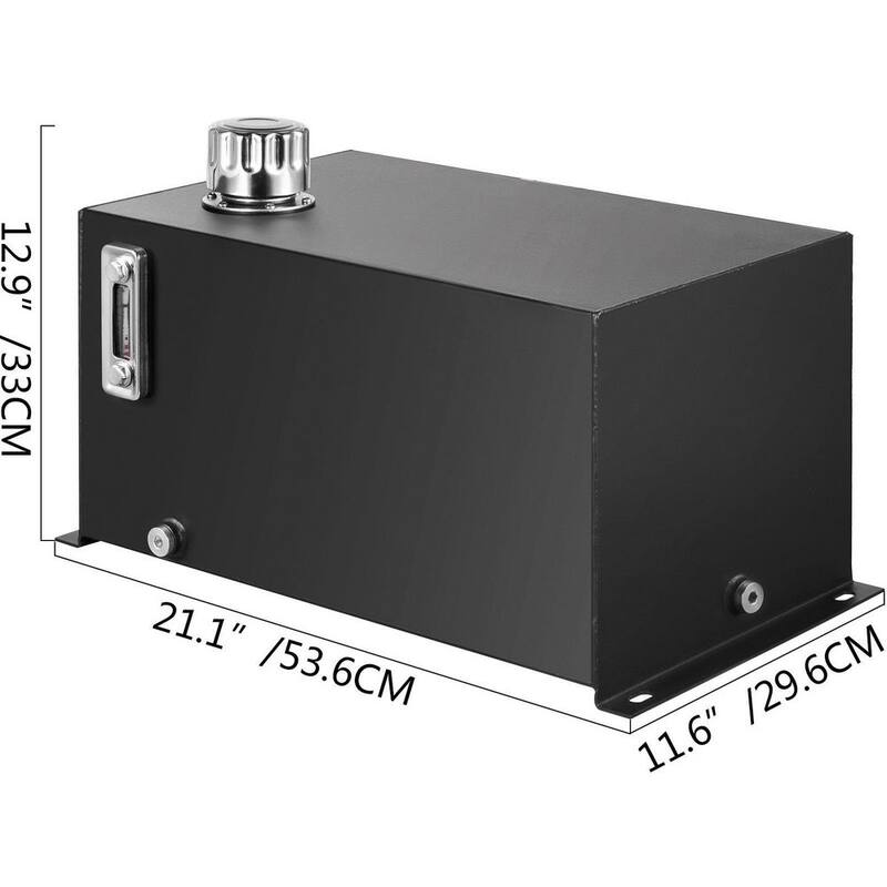 VEVOR Hydraulic Fluid Reservoir Tank 10 Gal. Hydraulic Oil Reservoir Tank Steel with a Temp Gauge Weld-less for tractor trucks - YYYX10JLHDWDJ0001V0