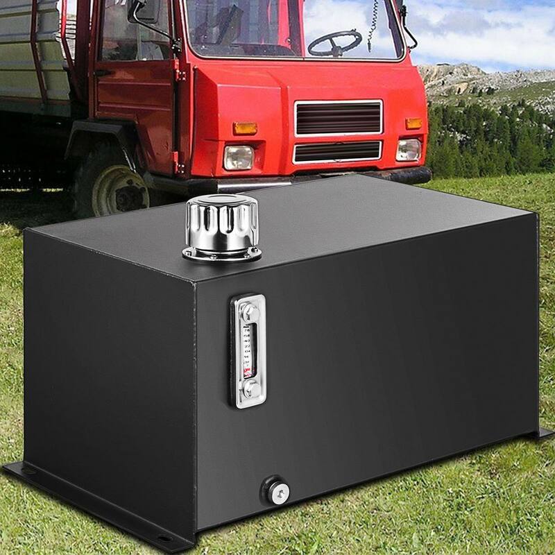 VEVOR Hydraulic Fluid Reservoir Tank 10 Gal. Hydraulic Oil Reservoir Tank Steel with a Temp Gauge Weld-less for tractor trucks - YYYX10JLHDWDJ0001V0