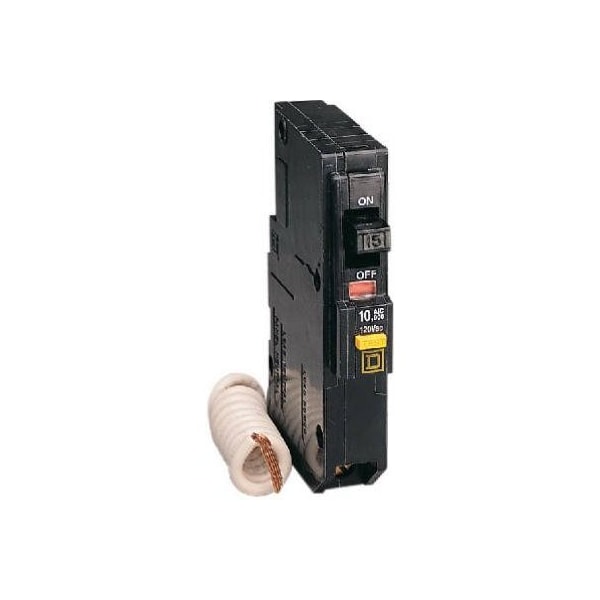 Square D Miniature Circuit Breaker, QO Series, 20A, 1 Pole, 120V AC, 10kA at 120V AC - QO120GFICP