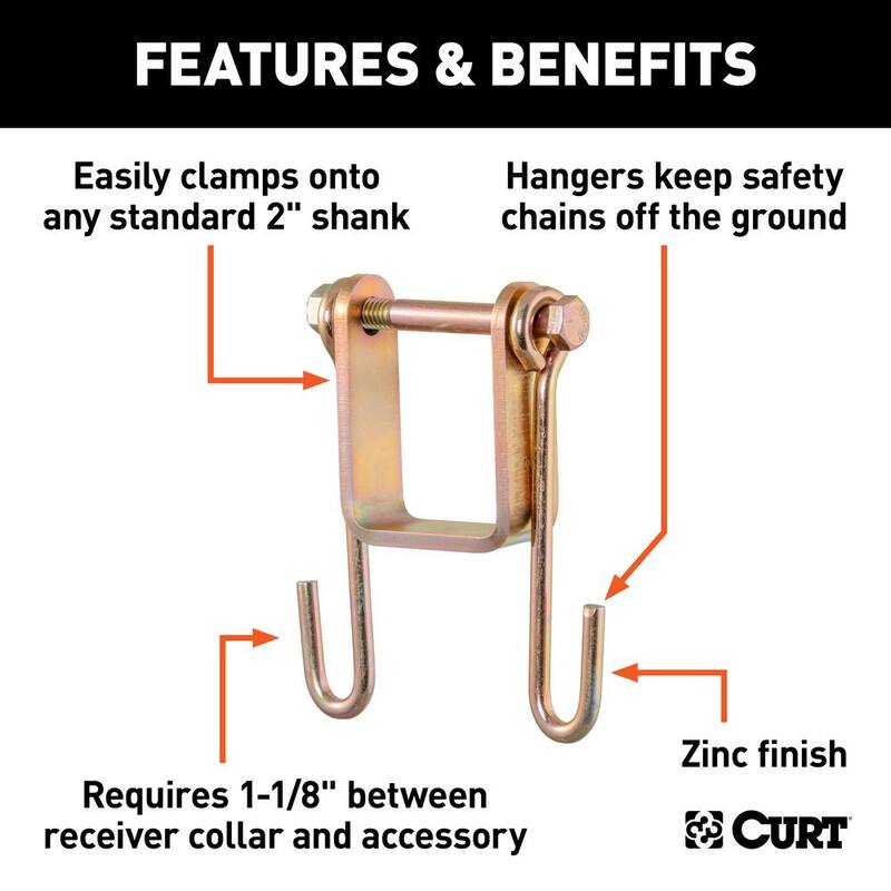 CURT Trailer Safety Chain Holder Bracket (2 in. Shank) - 45806