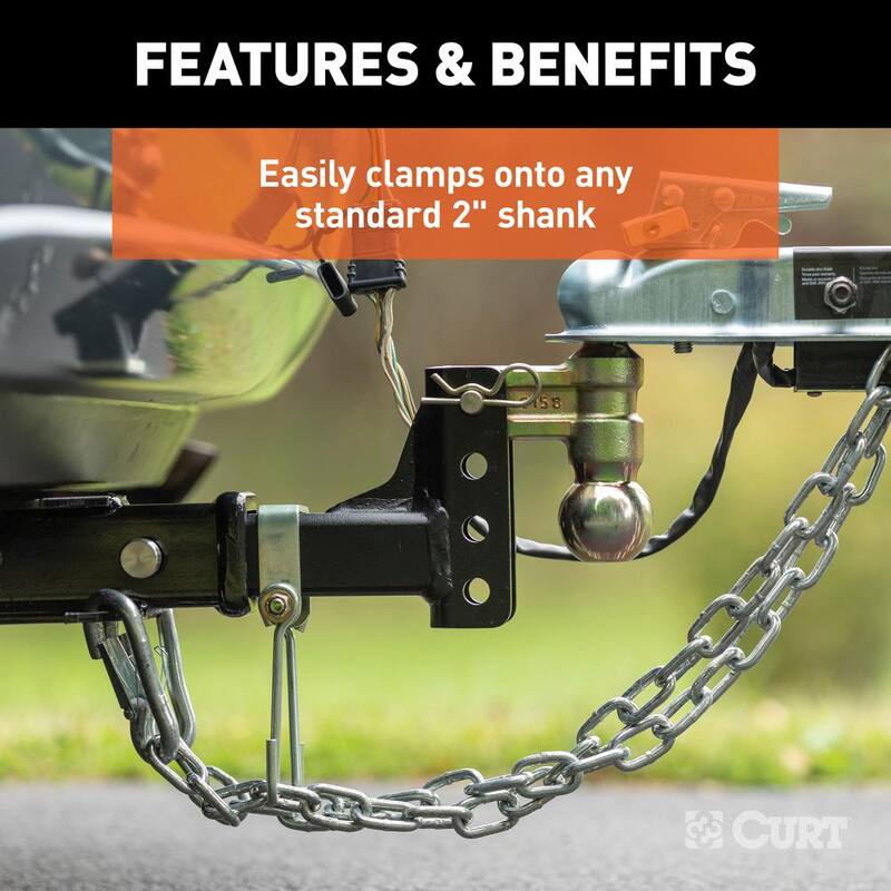 CURT Trailer Safety Chain Holder Bracket (2 in. Shank) - 45806