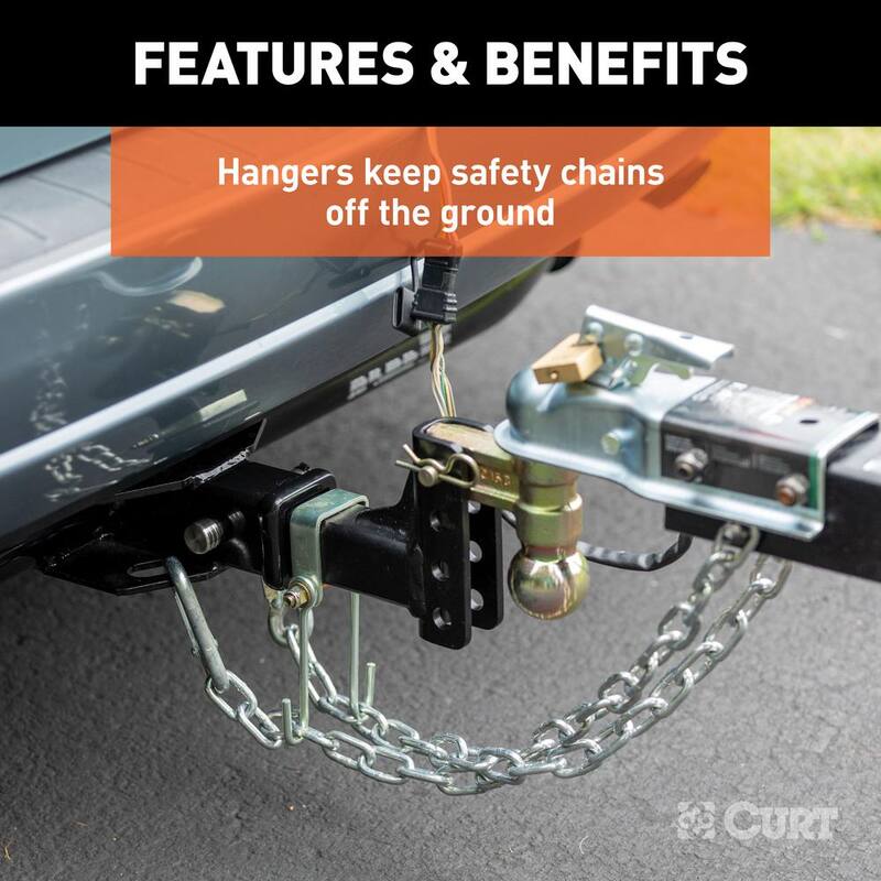 CURT Trailer Safety Chain Holder Bracket (2 in. Shank) - 45806