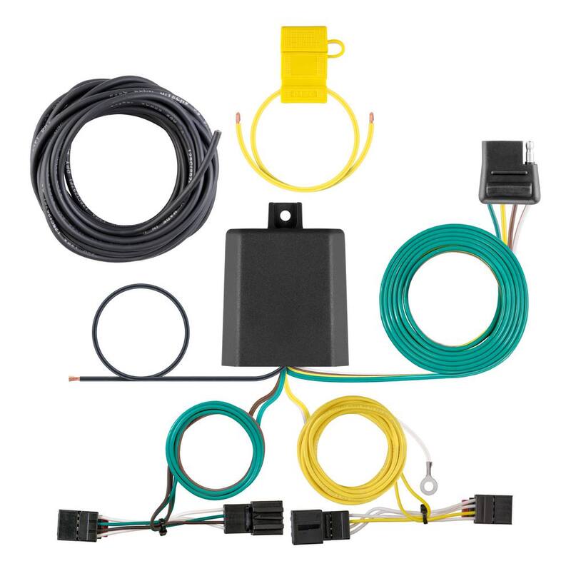 CURT Custom Vehicle-Trailer Wiring Harness, 4-Way Flat Output, Select Volkswagen Tiguan, Quick Electrical Wire T-Connector - 56422