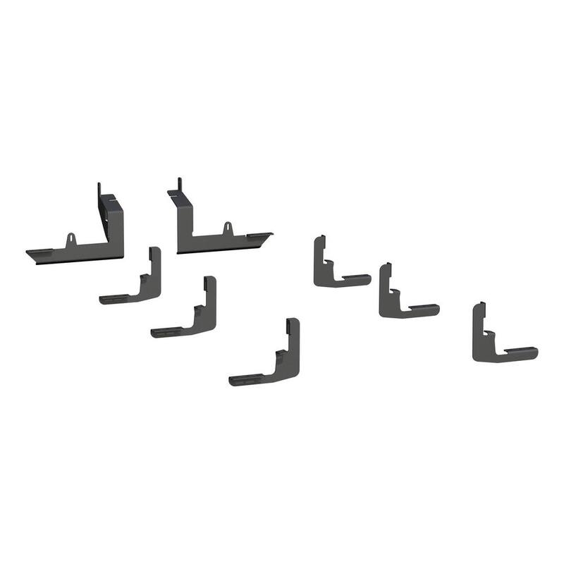 Luverne O-Mega II 114-Inch Black Aluminum Wheel to Wheel Side Steps, Select Chevy Silverado, GMC Sierra 1500 Crew Cab, 6'6" Bed - 584114-571448