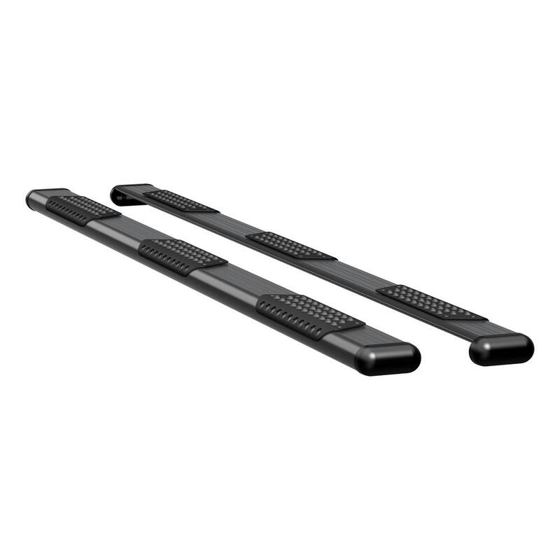 Luverne O-Mega II 114-Inch Black Aluminum Wheel to Wheel Side Steps, Select Chevy Silverado, GMC Sierra 1500 Crew Cab, 6'6" Bed - 584114-571448