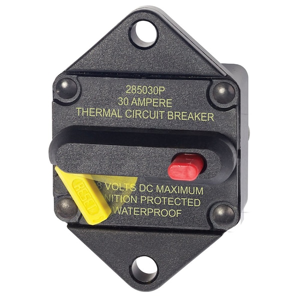Blue Sea Systems Circuit Breaker, 285 Series, 30A, Not Rated, 3kA at 48V - 7081