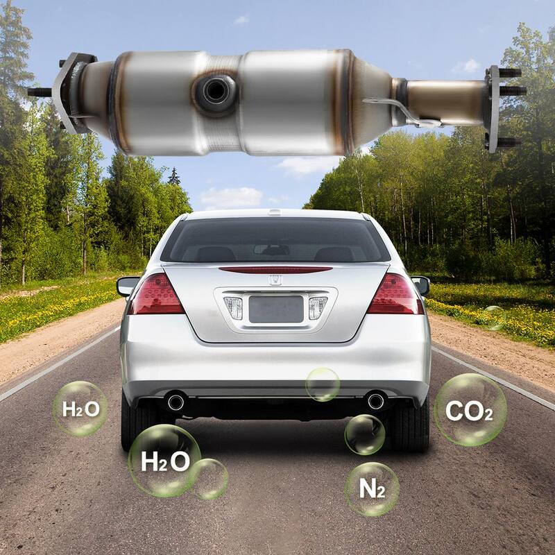 VEVOR Catalytic Converter Direct Fit High Flow Exhaust Manifold Pipe Stainless Steel with Gasket OBD for 03 to 07 Honda Accord - CHZHQ03-07BTYG001V0