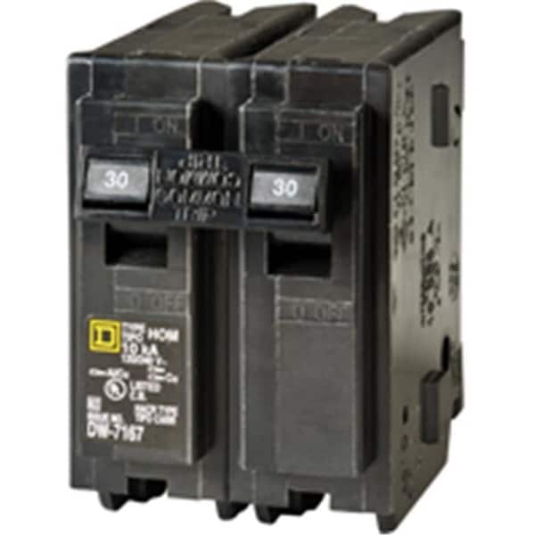 Square D Miniature Circuit Breaker, HOM Series, 30A, 2 Pole, 120/240V AC, 10kA - 6721344