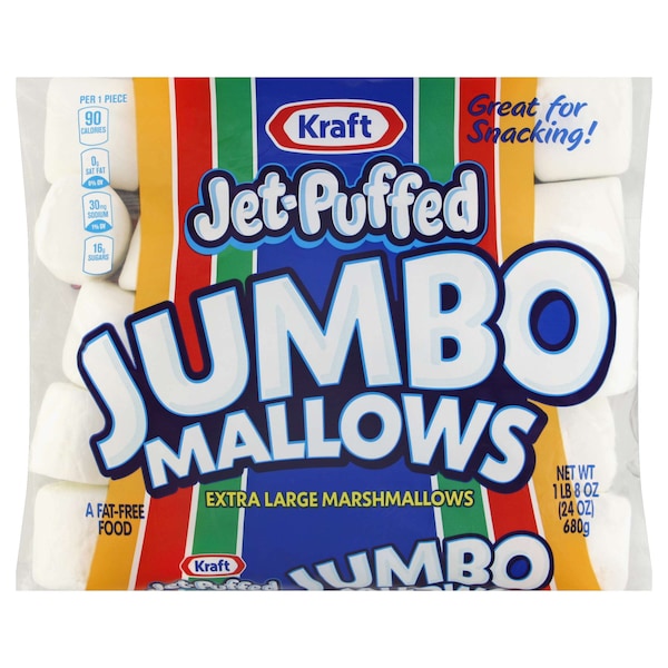 Malvaviscos Jet-Puffed Jumbo para Botana de 1.5 lbs, paquete de 8 - 10600699001653