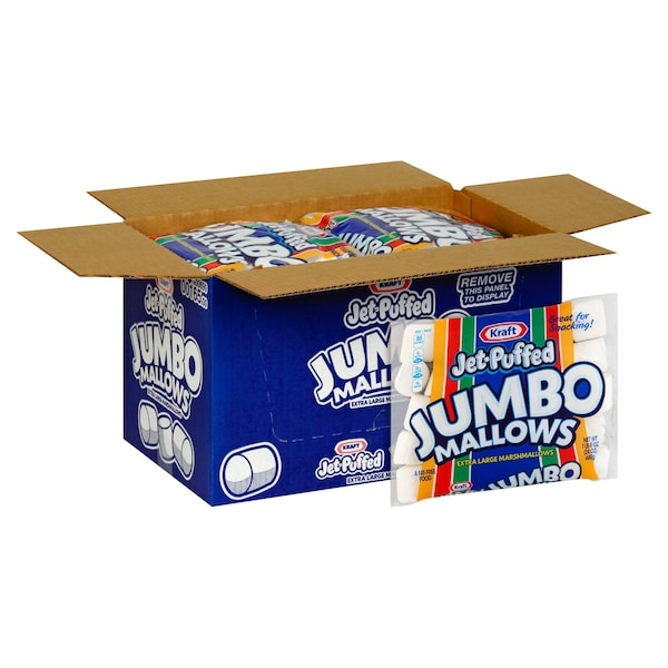 Malvaviscos Jet-Puffed Jumbo para Botana de 1.5 lbs, paquete de 8 - 10600699001653