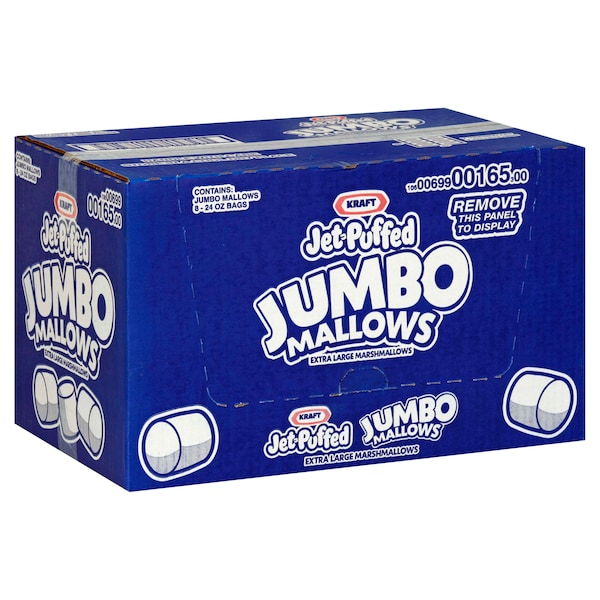 Malvaviscos Jet-Puffed Jumbo para Botana de 1.5 lbs, paquete de 8 - 10600699001653
