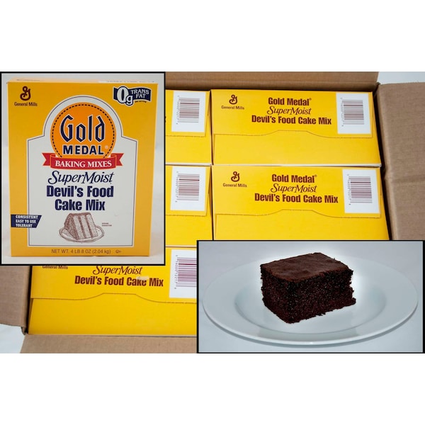 Mezcla para pastel de oro con medalla de Oro Super Húmedo Devil's Food 4.5 libras, Paquete de 6 - 16000-12217