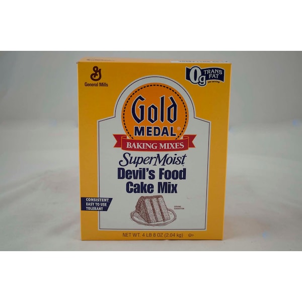 Mezcla para pastel de oro con medalla de Oro Super Húmedo Devil's Food 4.5 libras, Paquete de 6 - 16000-12217