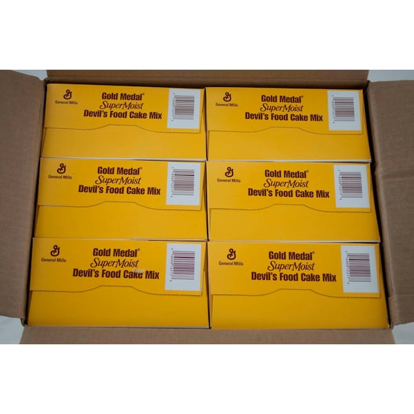 Mezcla para pastel de oro con medalla de Oro Super Húmedo Devil's Food 4.5 libras, Paquete de 6 - 16000-12217