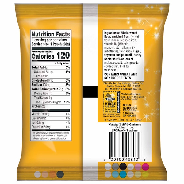 Galleta original Keebler Keebler Elf Graham de 1 oz., paquete de 150 - 3010040213