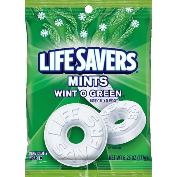 Salva vidas Caramelo Wint-O-Green Life Savers 6.25 oz. Bolsa, PK12 - 267220