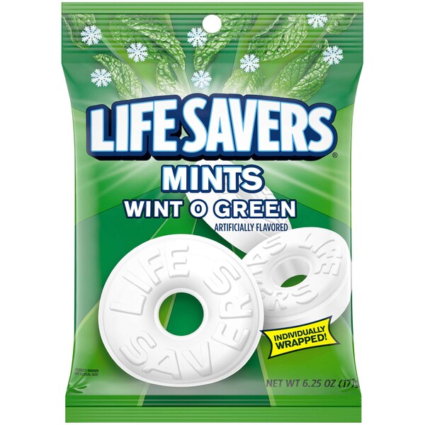 Salva vidas Caramelo Wint-O-Green Life Savers 6.25 oz. Bolsa, PK12 - 267220