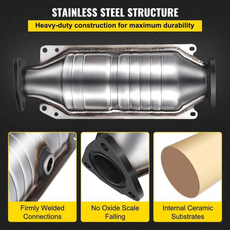 VEVOR Catalytic Converter Direct-Fit Cat Exhaust Converter Pipe Stainless Steel w/Gasket for 98 to 02 Honda Accord 2.3 L OBD - SYCHQ98-02BTYG001V0