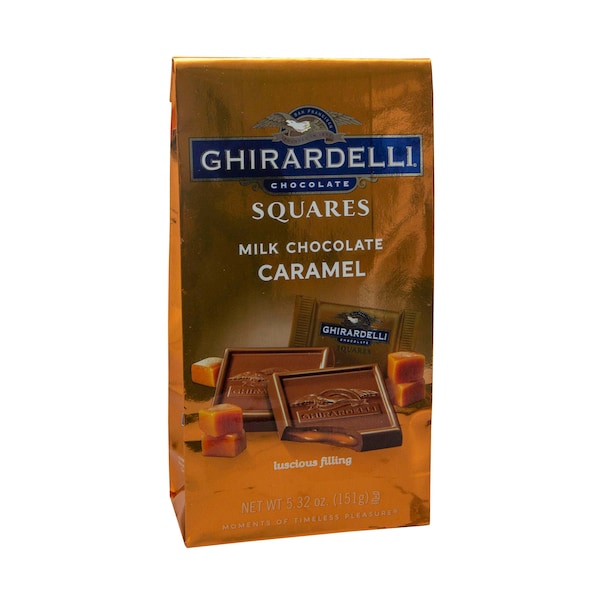 Ghirardelli - Bolsa de 5.32 oz con 6 cuadrados de Chocolate con Leche y Caramelo