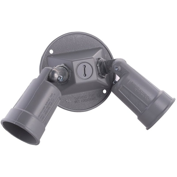 Hubbell Combination Cover, 4-1/8 in Dia, 3.336 in L, 8 in W, Round, Metal, Gray, Powder-Coated - 5625-0