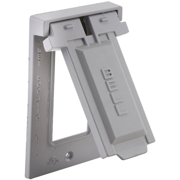 Hubbell Cover, 4-9/16 in L, 2-13/16 in W, Metal, Gray, Powder-Coated - 5103-5
