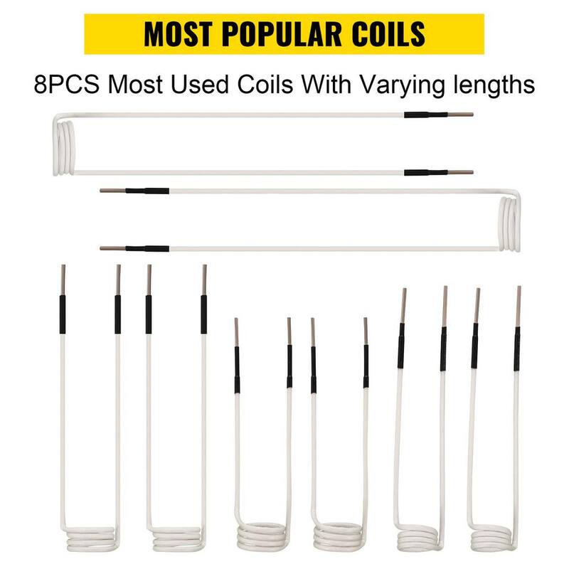 VEVOR Induction Heater Coil Kit 8PCS Most Used Induction Heater Coils with Varying Lengths, Heat Resistant Induction Heater - JBXQ8PC62H9IXRFT2V0-0816