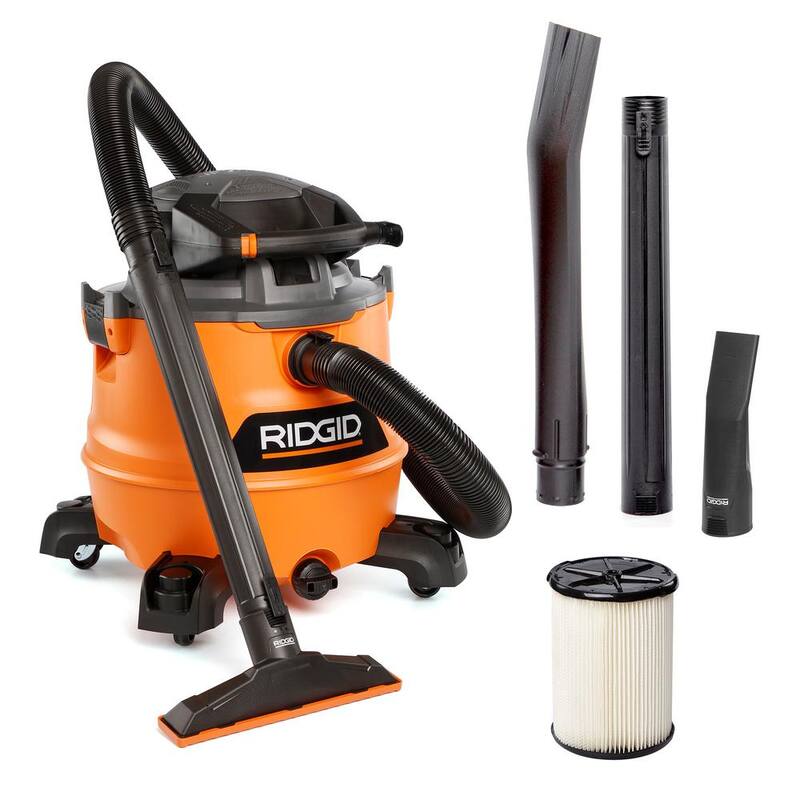 RIDGID 16 Gallon 6.5 Peak HP NXT Shop Vac Wet Dry Vacuum with Detachable Blower, Filter, Locking Hose and Accessories - HD1600
