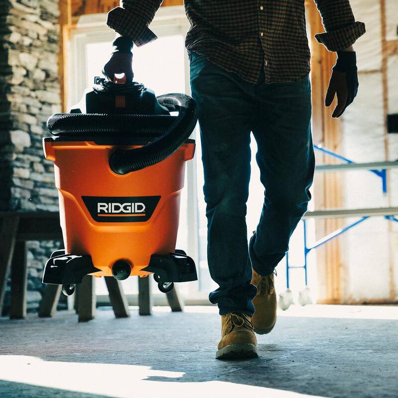 RIDGID 12 Gallon 5.0 Peak HP NXT Shop Vac Wet Dry Vacuum with General Debris Filter, Locking Hose and Accessory Attachments - HD1200