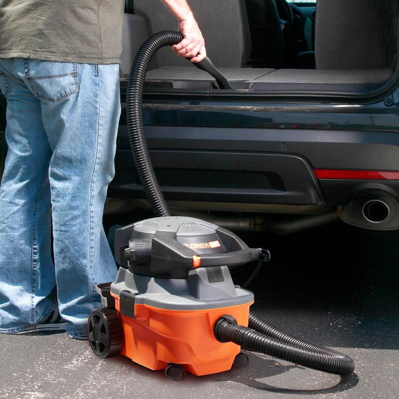 RIDGID 4 Gallon 6.0 Peak HP Shop Vac Wet Dry Vacuum with Detachable Blower, Fine Dust Filter, Locking Hose and Accessories - WD4080