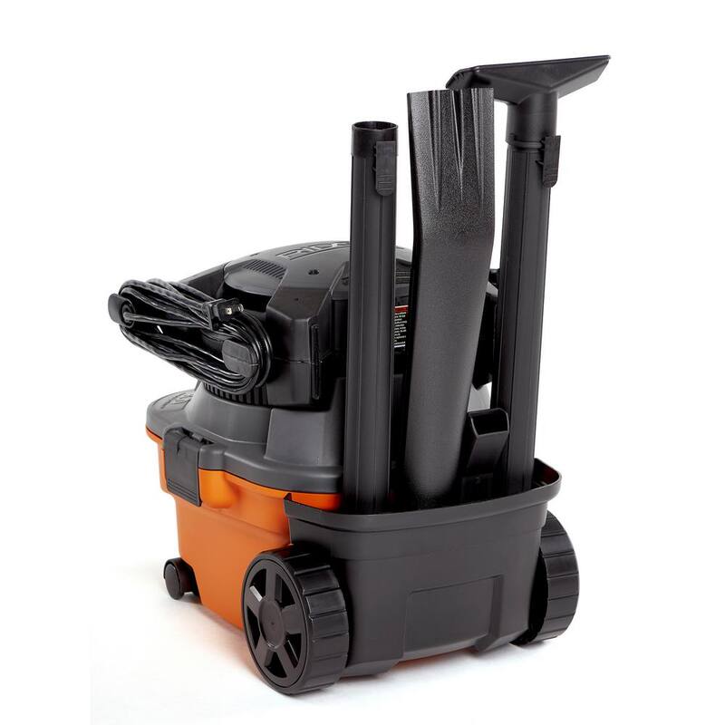 RIDGID 4 Gallon 6.0 Peak HP Shop Vac Wet Dry Vacuum with Detachable Blower, Fine Dust Filter, Locking Hose and Accessories - WD4080