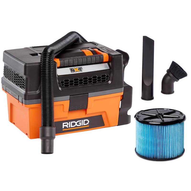RIDGID 3 Gallon 5.0 Peak HP NXT Shop Vac Wet Dry Vacuum with Fine Dust Filter, Expandable Hose and Accessory Attachments - HD0300