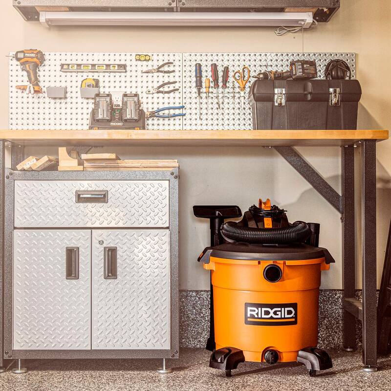 RIDGID 16 Gallon 5.0 Peak HP NXT Shop Vac Wet Dry Vacuum with General Debris Filter, Locking Hose and Accessory Attachments - HD1640