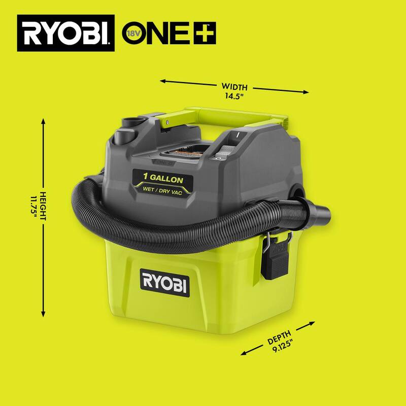 RYOBI ONE+ 18V Cordless 1 Gal. Wet/Dry Vacuum (Tool Only) - PCL733B