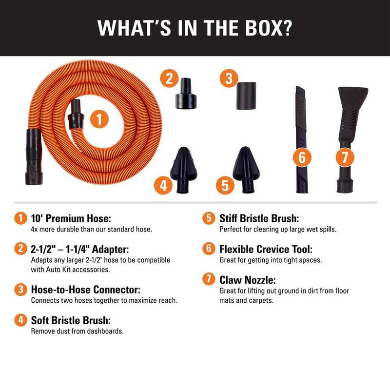 RIDGID 1-1/4 in. Premium Car Cleaning Kit Accessory Shop Vac Attachments for RIDGID Wet Dry Vacuums - VT2534