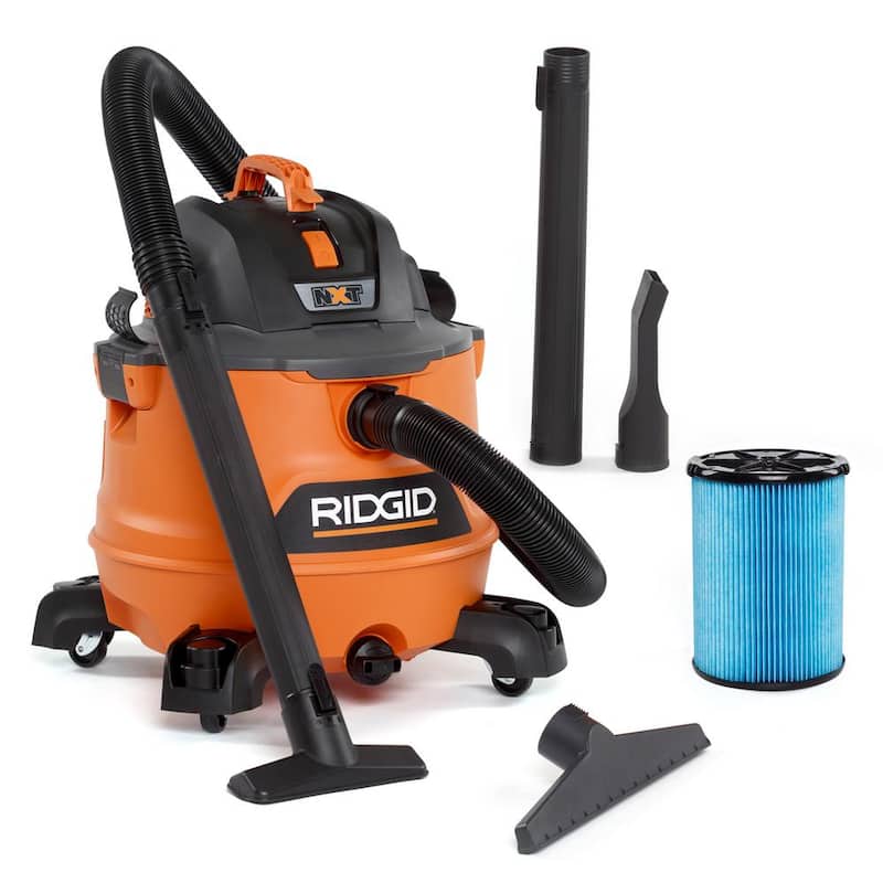 RIDGID 14 Gallon 6.0 Peak HP NXT Shop Vac Wet Dry Vacuum with Fine Dust Filter, Locking Hose and Accessory Attachments - HD1400