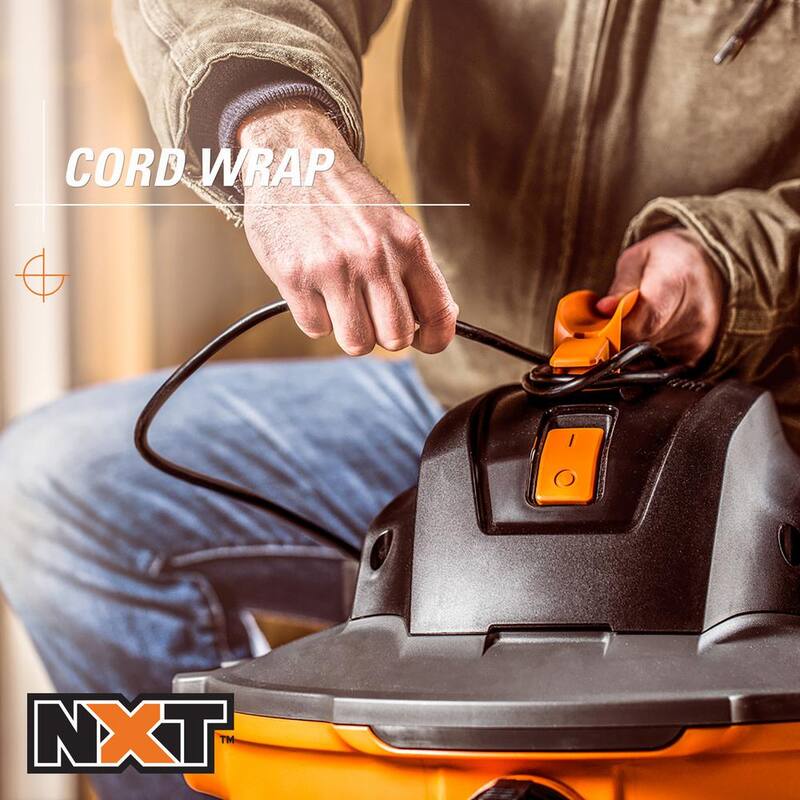 RIDGID 9 Gallon 4.25 Peak HP NXT Shop Vac Wet Dry Vacuum with General Debris Filter, Locking Hose and Accessory Attachments - HD09001