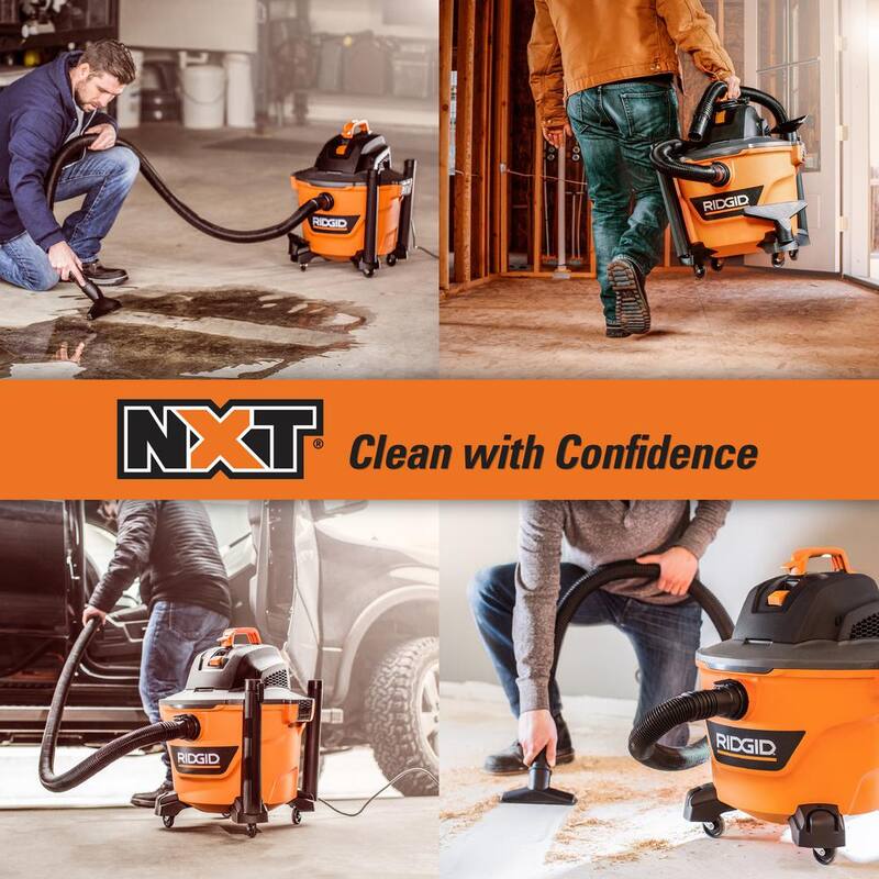 RIDGID 9 Gallon 4.25 Peak HP NXT Shop Vac Wet Dry Vacuum with General Debris Filter, Locking Hose and Accessory Attachments - HD09001