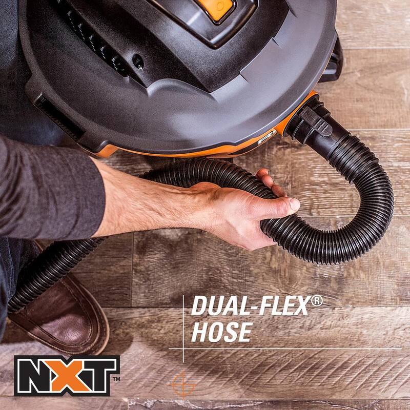 RIDGID 9 Gallon 4.25 Peak HP NXT Shop Vac Wet Dry Vacuum with General Debris Filter, Locking Hose and Accessory Attachments - HD09001